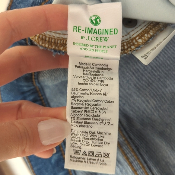 J. Crew Classic Medium Wash Mid Rise Button Fly Flared Ankle Cropped Jeans 32 - Picture 9 of 15